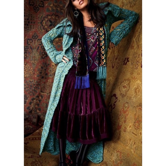 Free People Sweaters - Free People Budapest Daydream Maxi Sweater Duster Turquoise Size XS